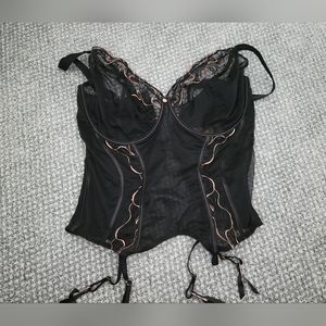 Scantilly Fascinate Plunge Basque Black (34HH UK; 34L US)